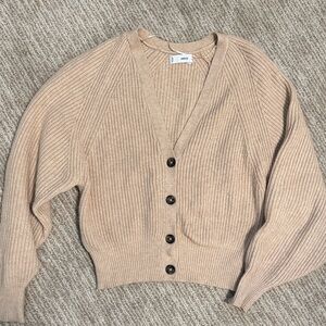 Mango Women's Beige Button-Up Cardigan